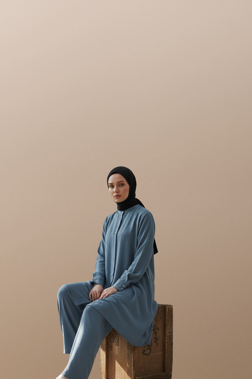 Plus size 2-Piece Button Up Dress with Pockets (Style 1)