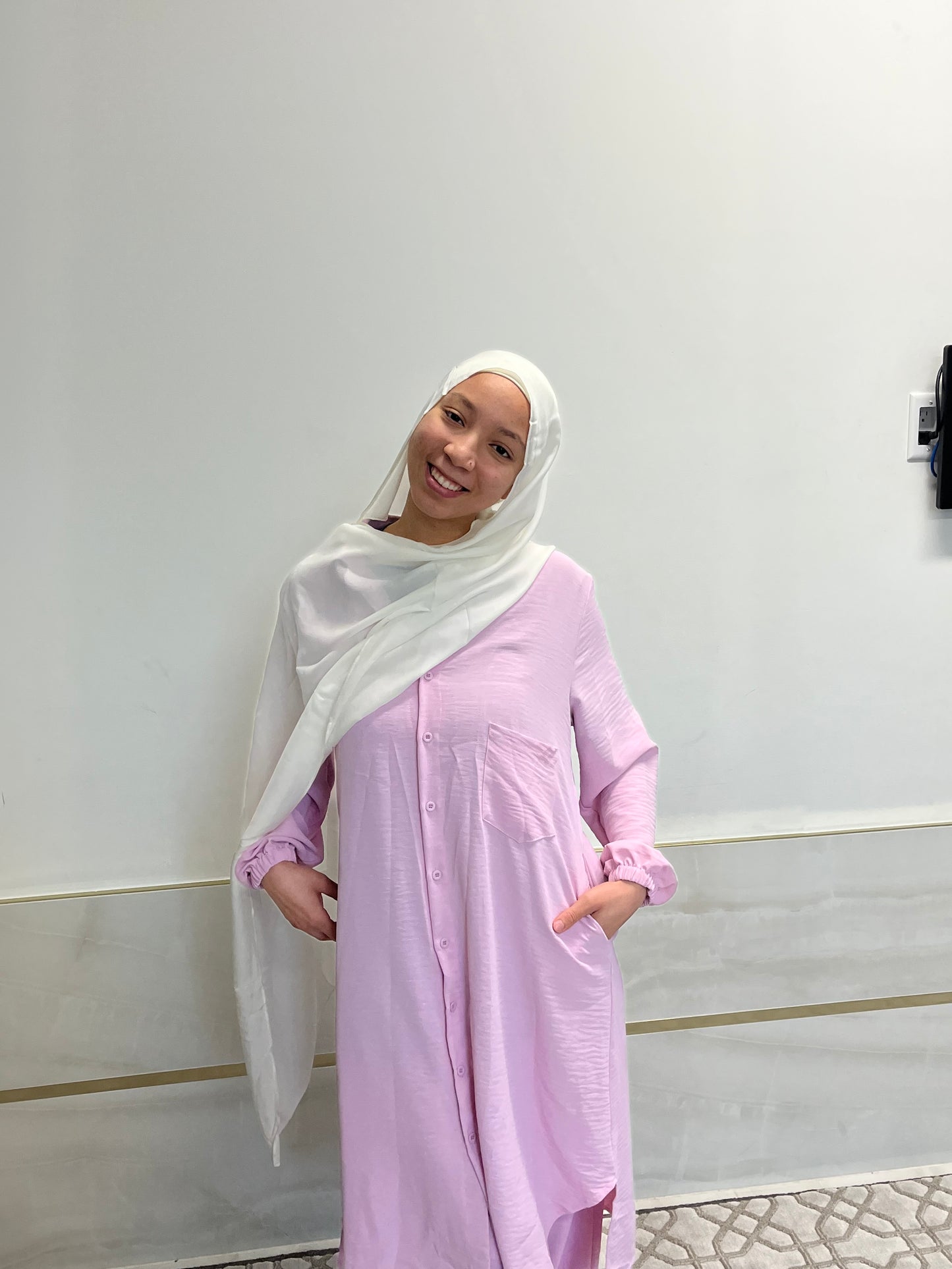 2-Piece Button-Down Dress with Pockets