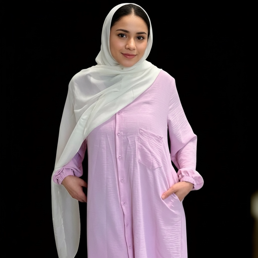 2-Piece Button-Down Dress with Pockets