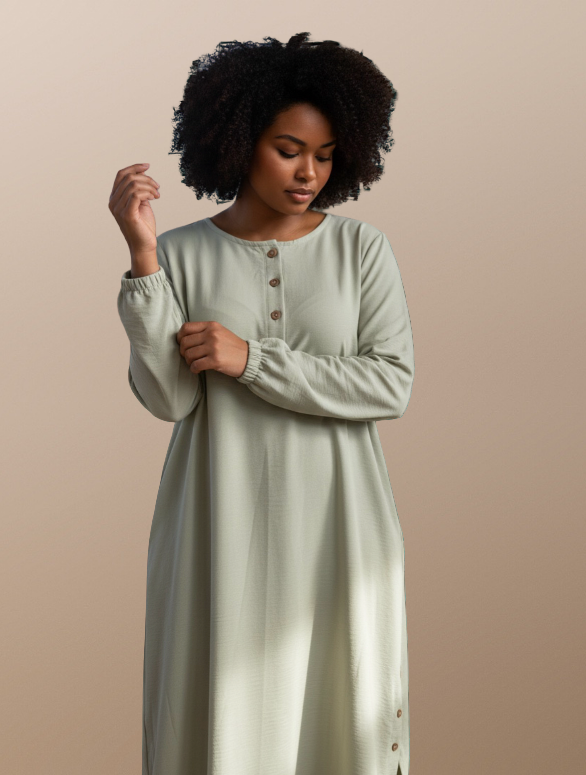 Plus size 2-Piece Button Up Dress with Pockets (Style 2)