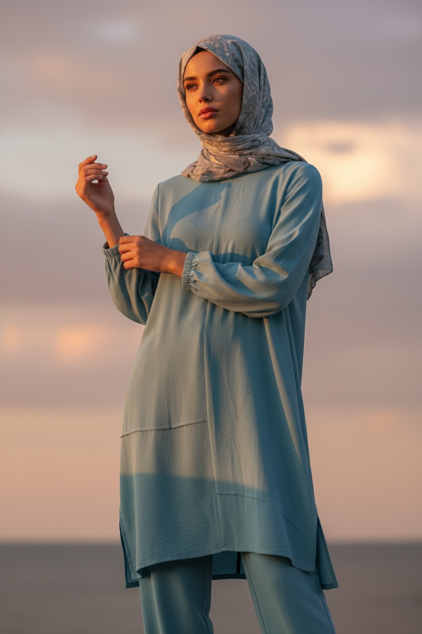 Longline Two-Piece Suit with Pockets