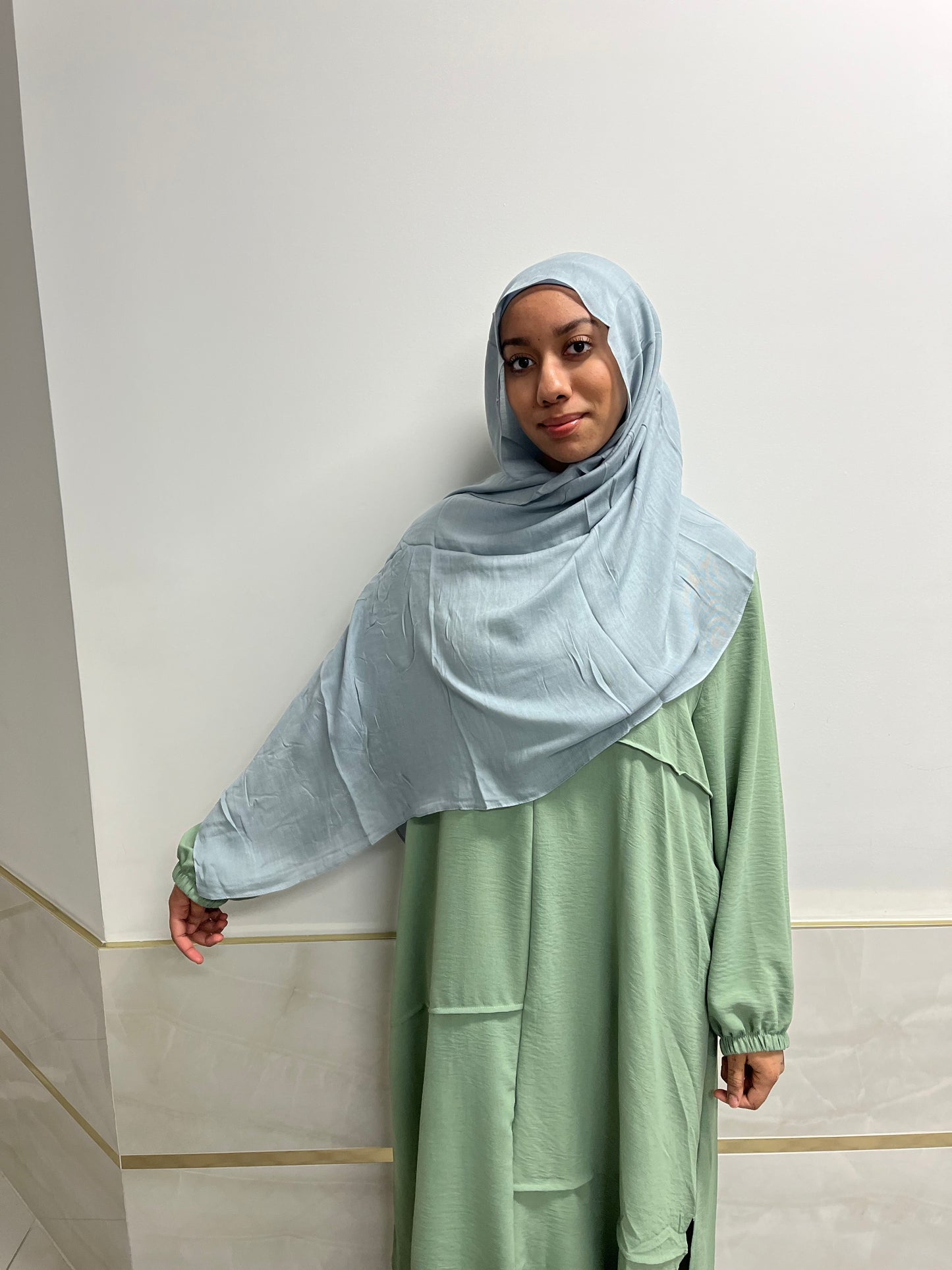 Neutral 2-Piece Dress with Pockets