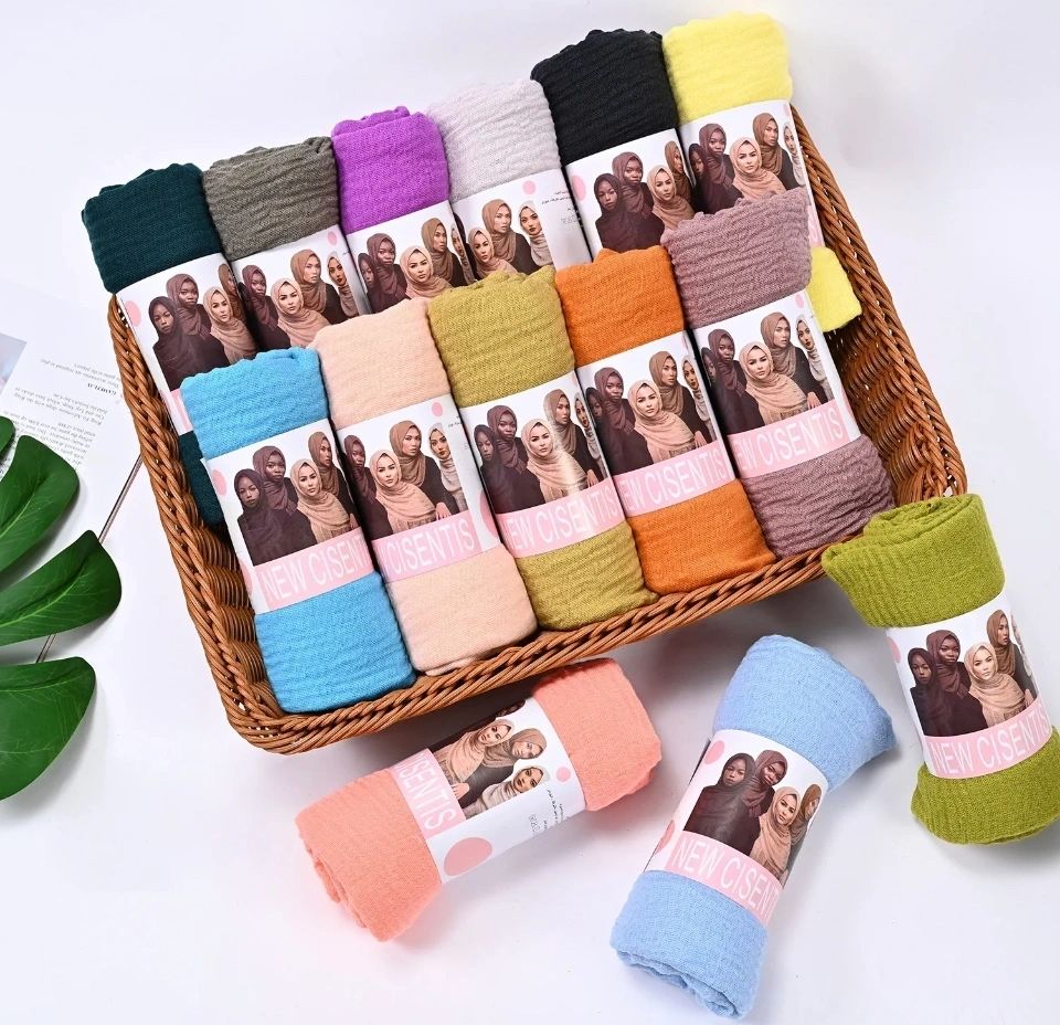 Crinkle Cotton Voile Plain Hijab