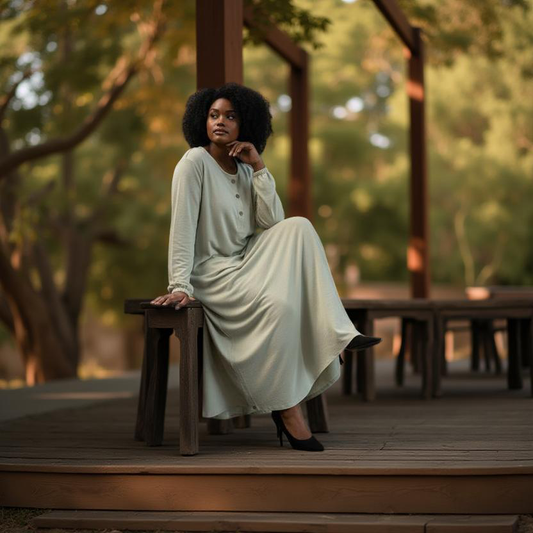 Plus-Size Button-Up Dress Set