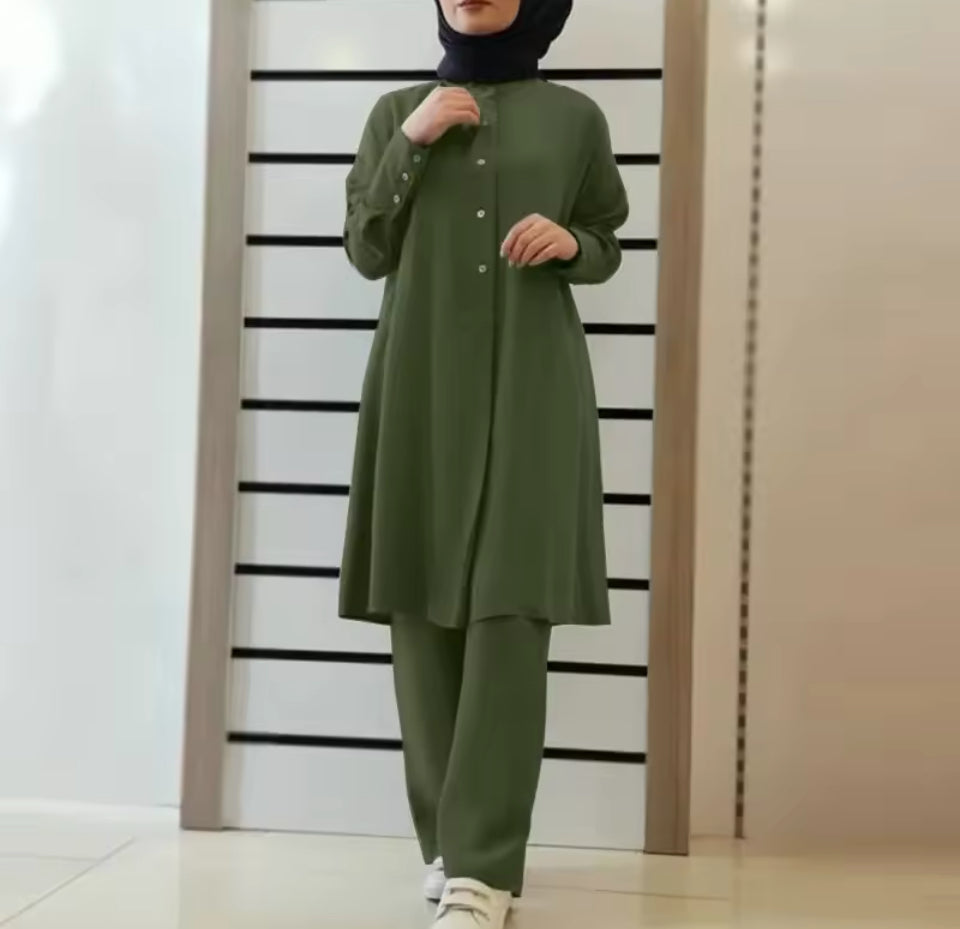 2-Piece Button Up Dress with Pockets (Style 1)