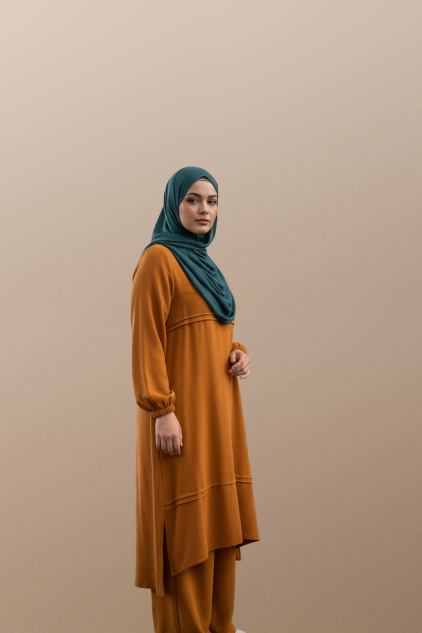 Plus size Colorful 2-Piece Dress with Pockets