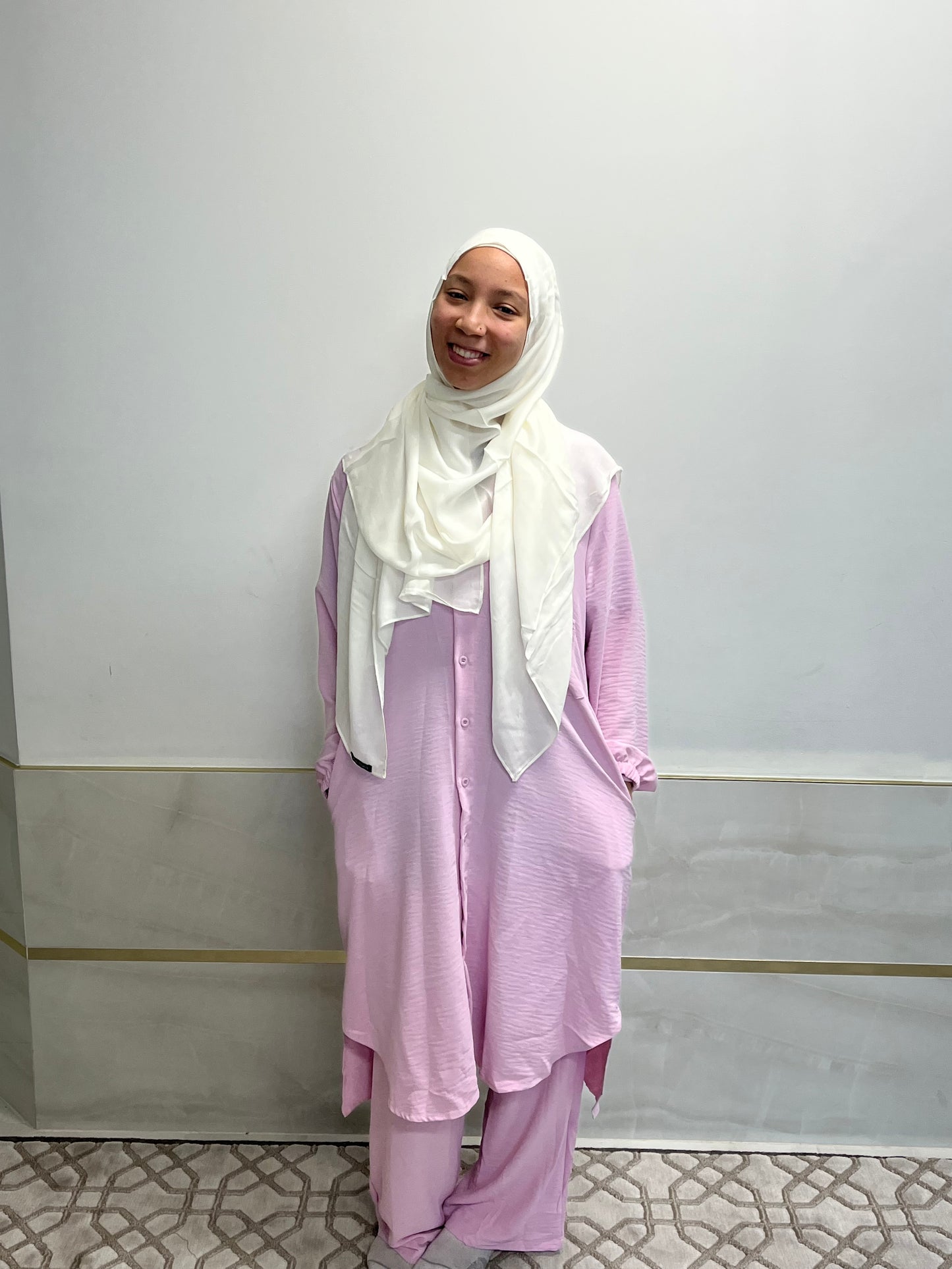 2-Piece Button-Down Dress with Pockets