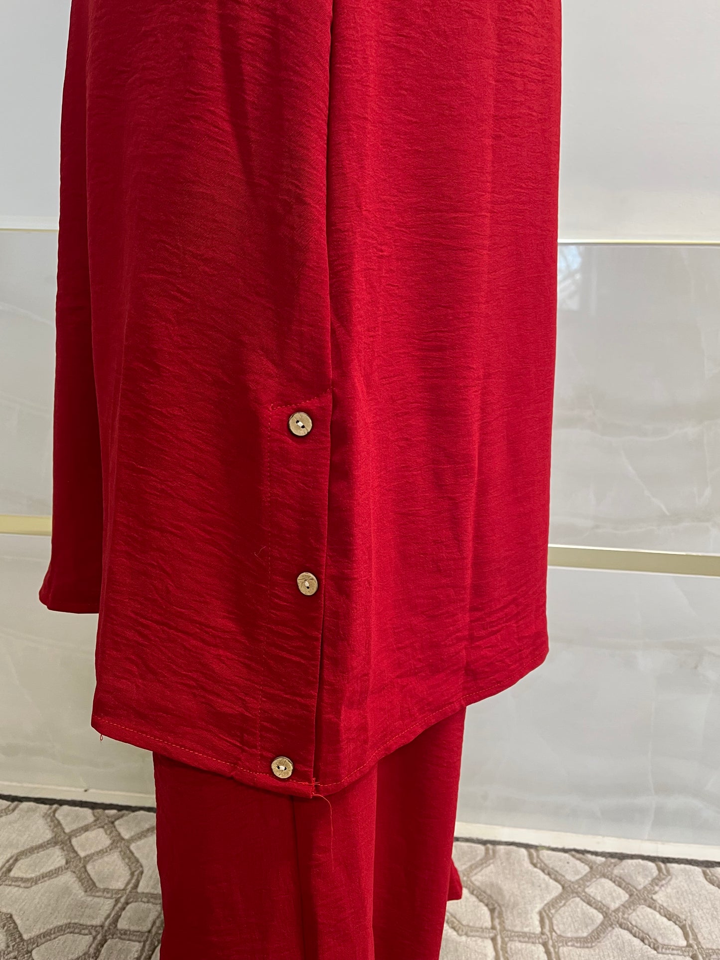 Plus size 2-Piece Button Up Dress with Pockets (Style 2)