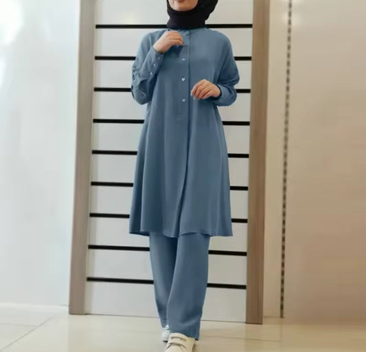 2-Piece Button Up Dress with Pockets (Style 1)