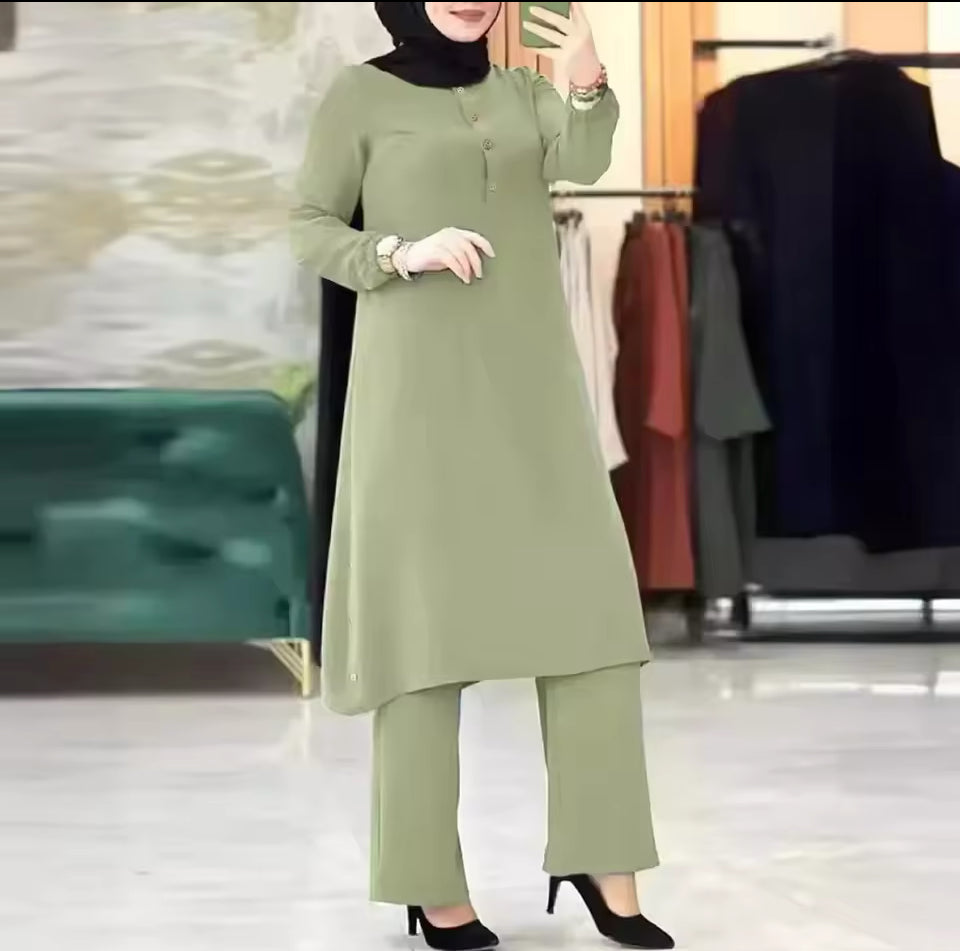 2-Piece Button Up Dress with Pockets (Style 2)