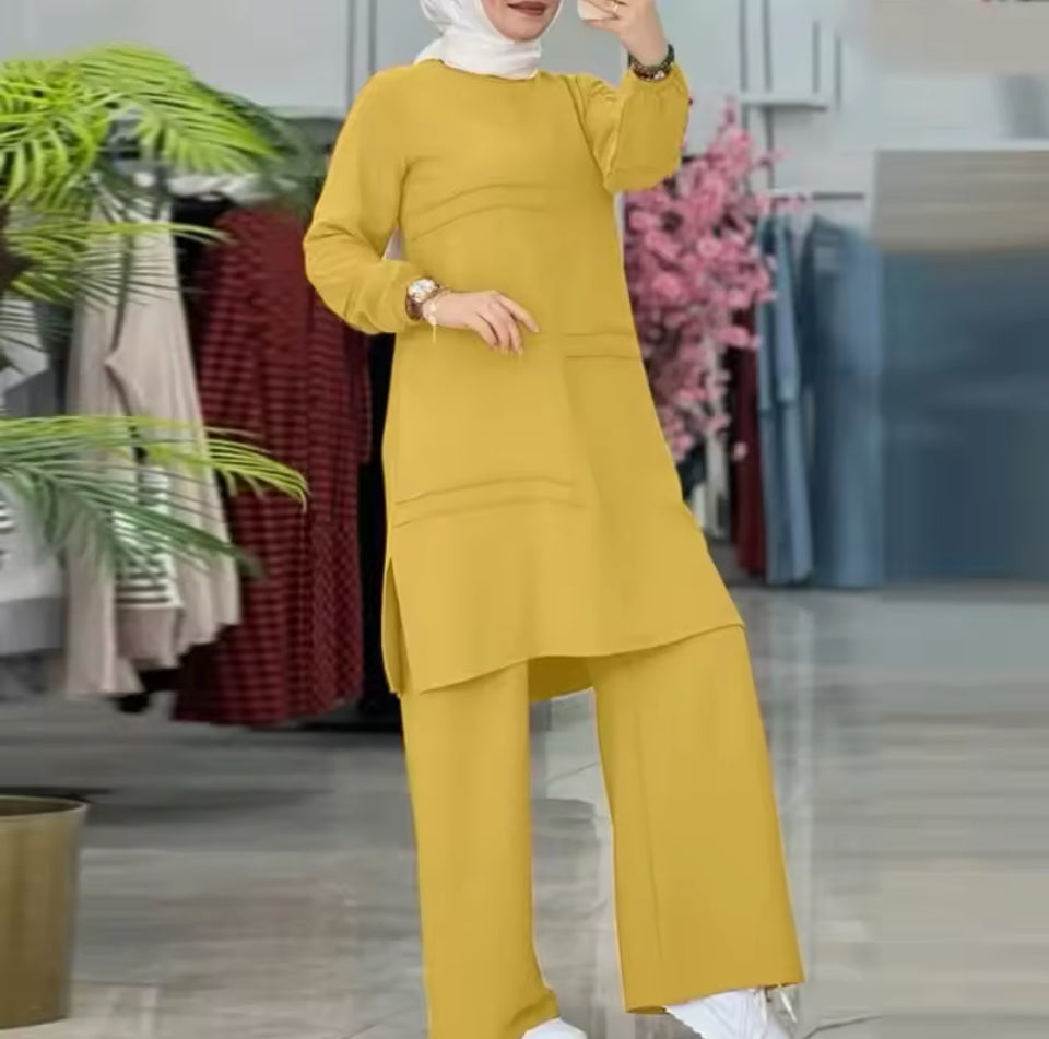 Colorful 2-Piece Dress with Pockets