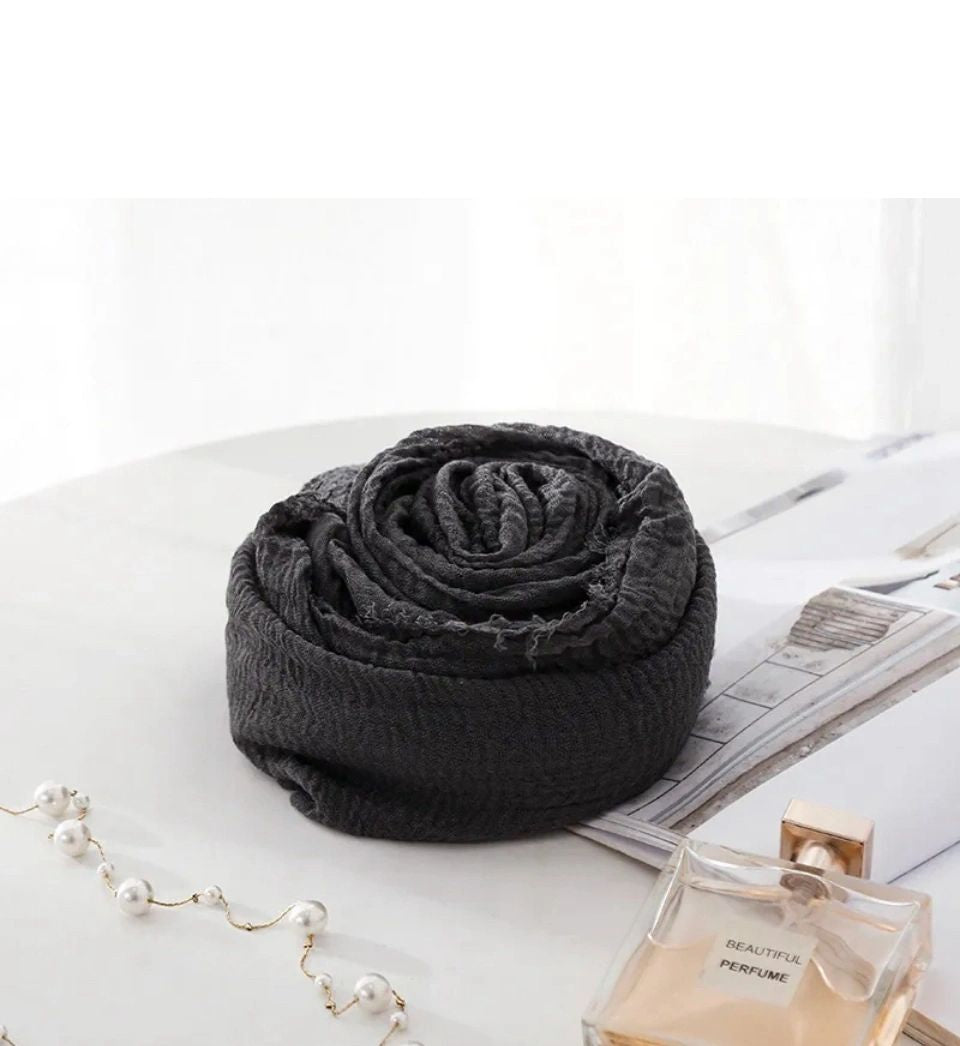 Crinkle Cotton Voile Plain Hijab